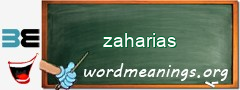 WordMeaning blackboard for zaharias